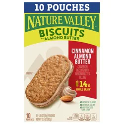 Nature Valley Biscuit Sandwiches, Cinnamon Almond Butter, 10 Bars, 13.5 oz