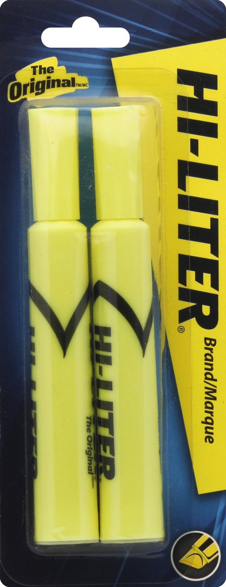 slide 2 of 2, Hi-Liter Hi Liter The Original Dennison Fluorescent Yellow Hi-Lighter, 2 ct