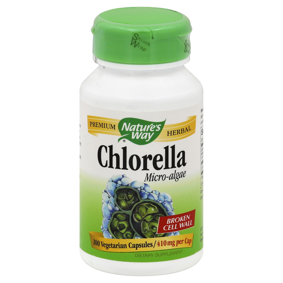 slide 2 of 3, Nature's Way 1230 mg Micro-Algae Chlorella 100 Vegan Capsules, 100 ct