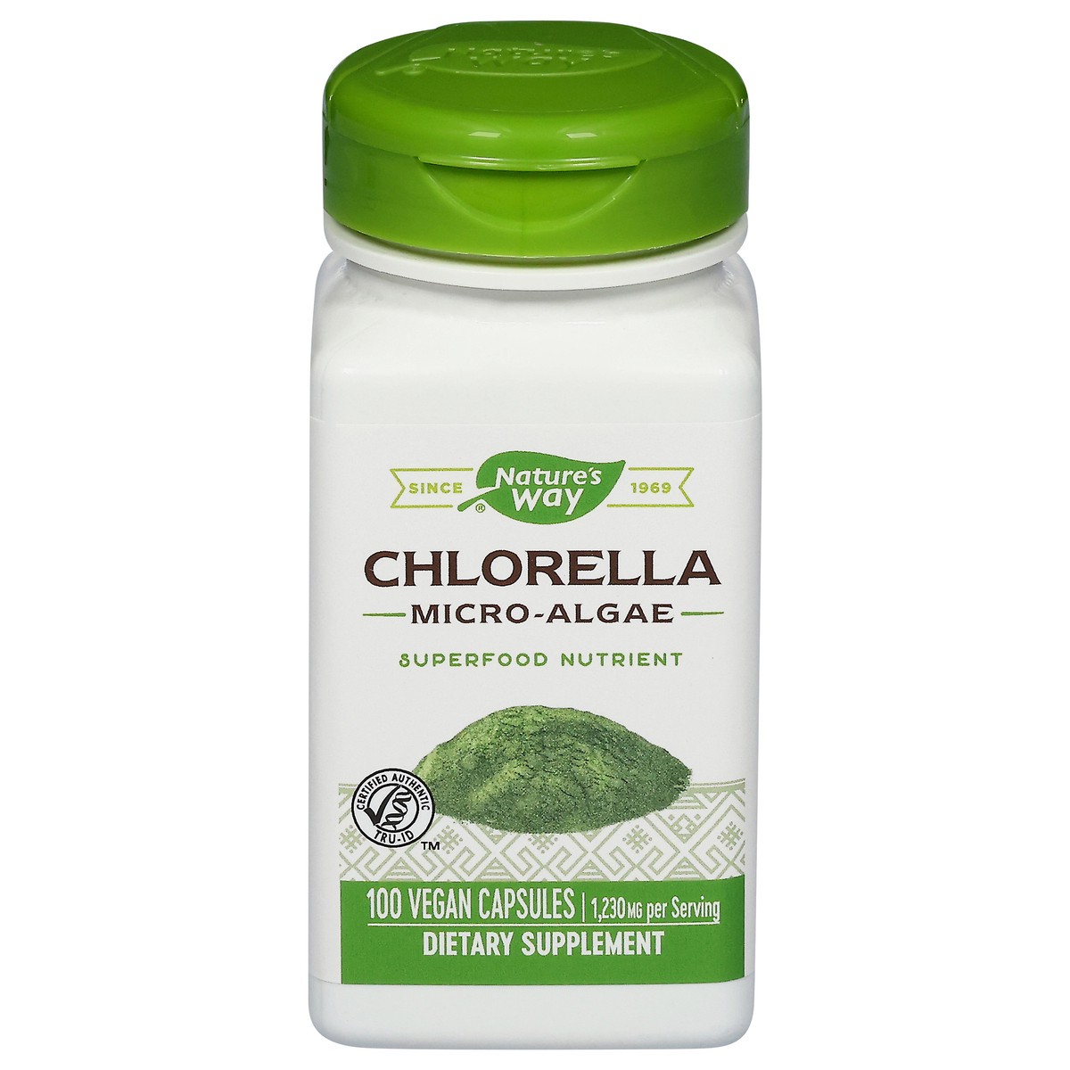 slide 1 of 3, Nature's Way 1230 mg Micro-Algae Chlorella 100 Vegan Capsules, 100 ct