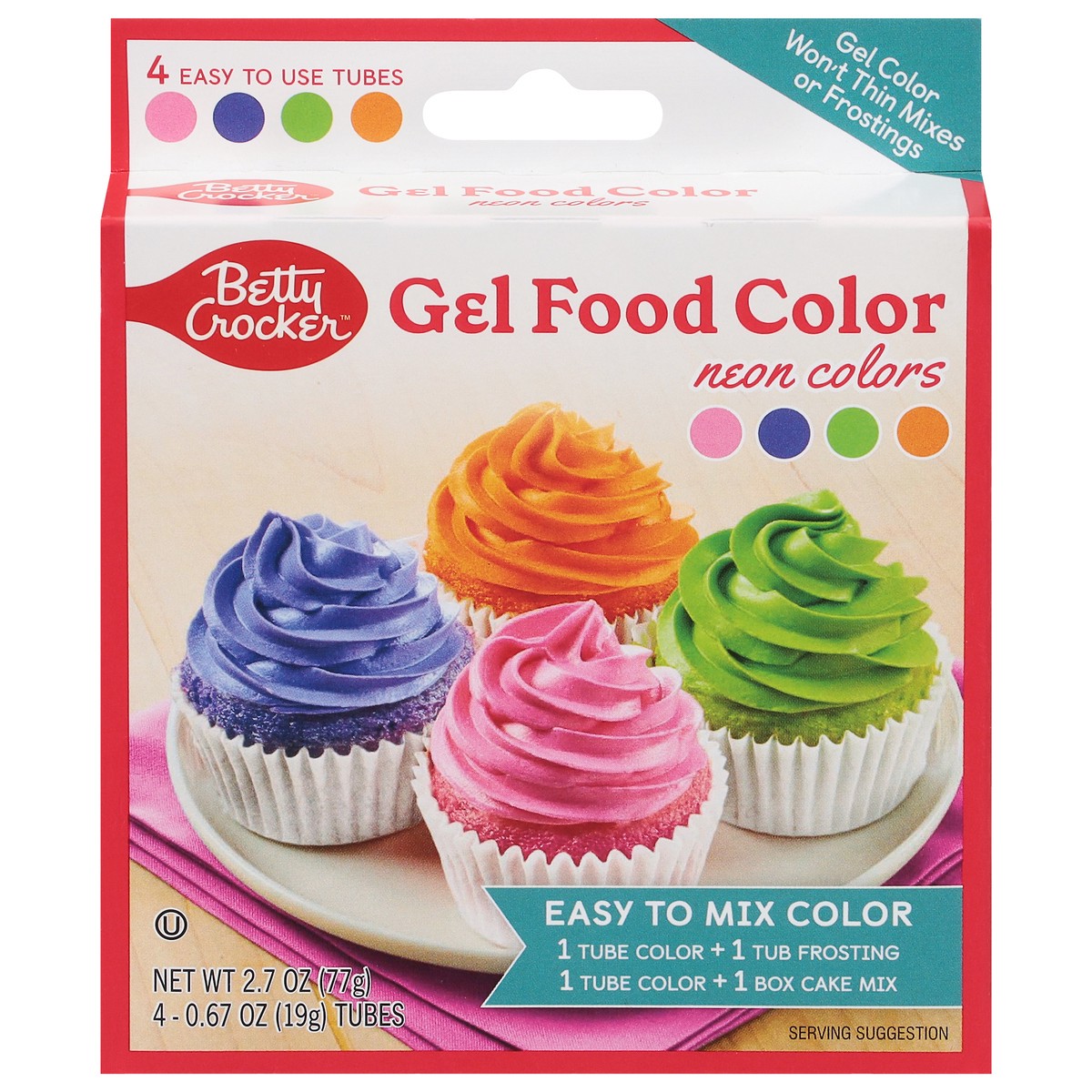 slide 1 of 9, Betty Crocker Neon Gel Food Colors, 2.7 oz
