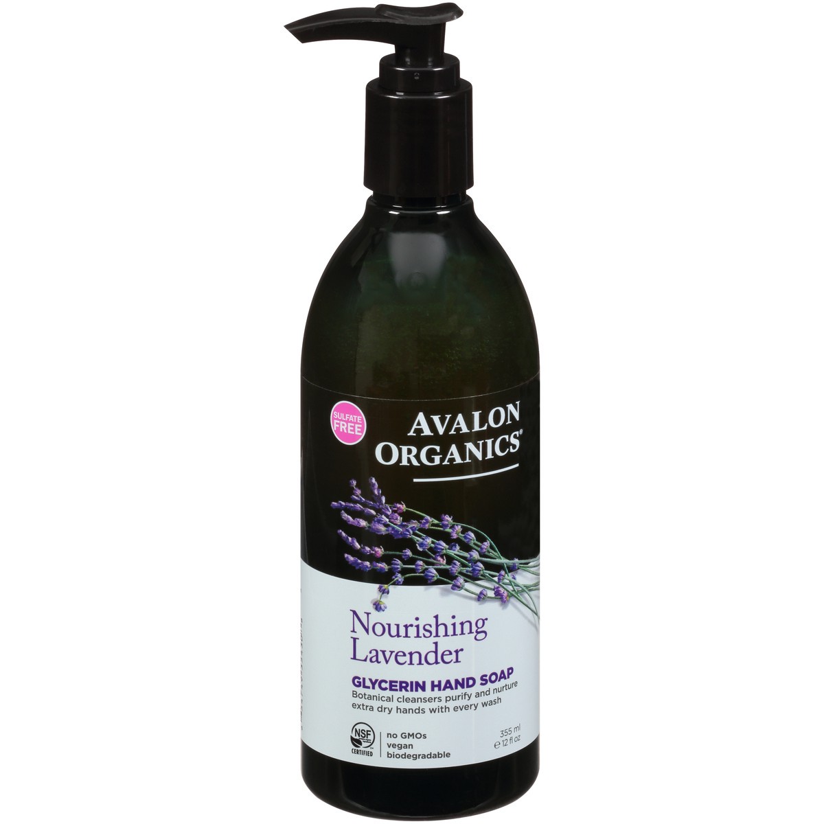 slide 1 of 1, Avalon Organics Nourishing Lavender Glycerin Hand Soap 12 fl. oz. Pump, 12 fl oz