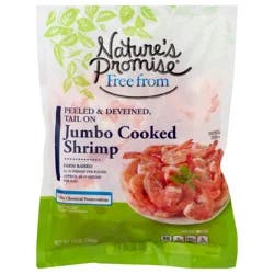 Nature's Promise Cooked Tail-On Peeled Jumbo Shrimp 21-25 ct per lb Frozen