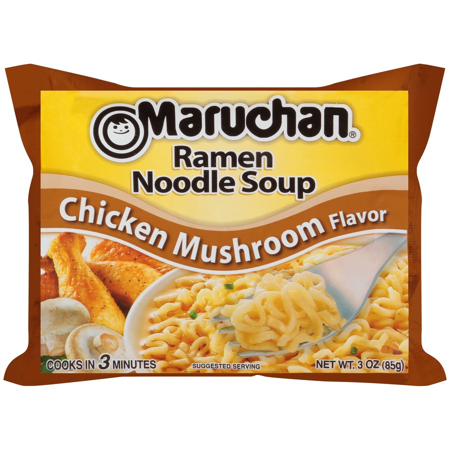 slide 1 of 7, Maruchan Chicken Mushroom Flavor Ramen Noodle Soup, 3 oz