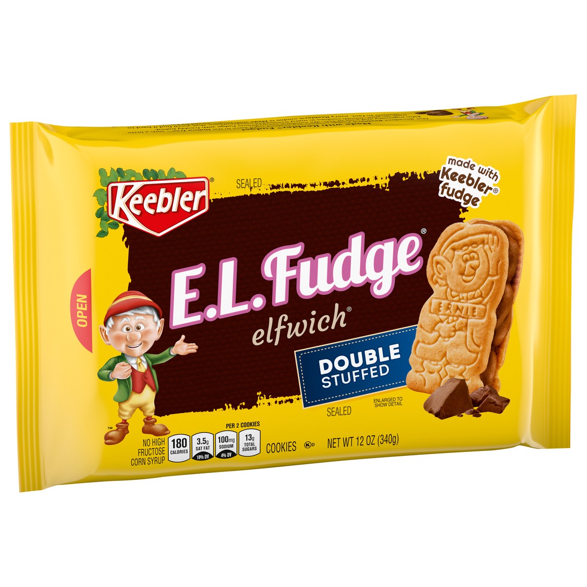 slide 2 of 9, Keebler Brands 06467 156610 EL Fudge Double Stuffed Cookies OW Everyday 12 oz, 12 oz