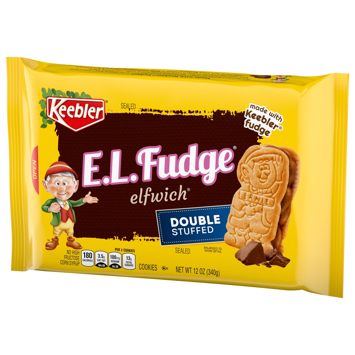 slide 3 of 9, Keebler E.L. Fudge Cookies, Double Stuffed, 12 oz