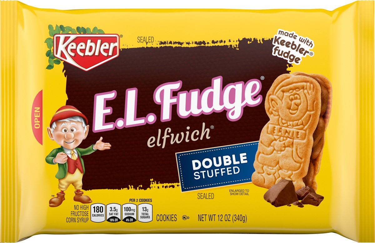 slide 6 of 9, Keebler E.L. Fudge Cookies, Double Stuffed, 12 oz