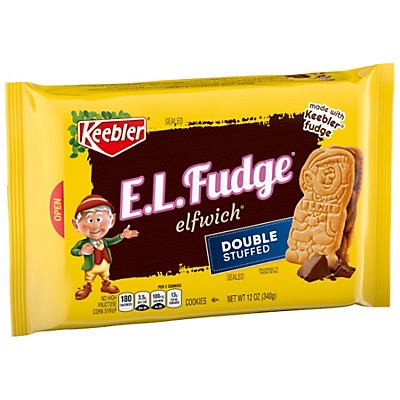 slide 1 of 1, Keebler Double Stuffed E.L. Fudge Elfwich Cookies, 12 oz