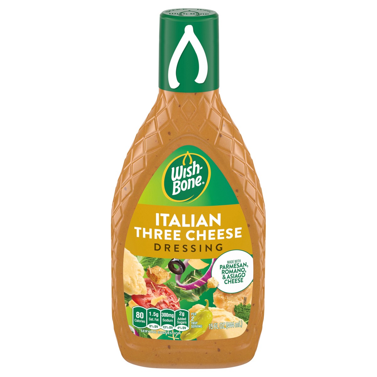 slide 1 of 5, Wish-Bone Italian Three Cheese Salad Dressing, 15 fl. oz., 15 fl oz