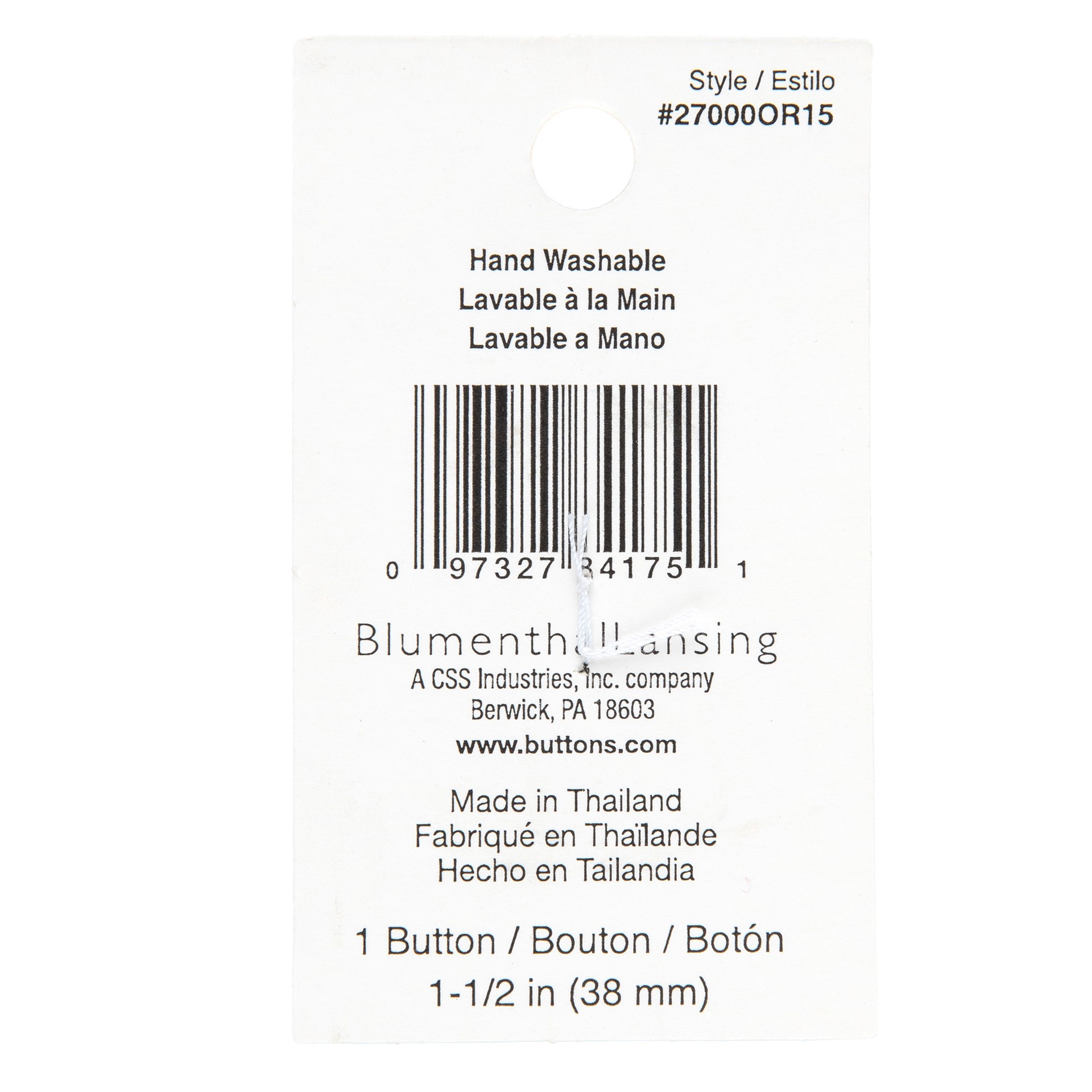 slide 3 of 3, Blumenthal Lansing Organic Elements 1 1/2" Rectangular Coconut Button, 1 1/2 in