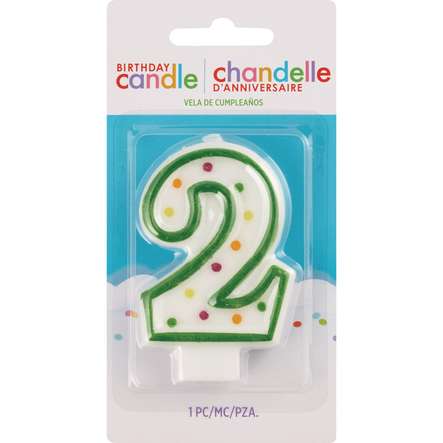 slide 1 of 1, AMSCAN Cndl Birthday Polka Dots #2, 1 ct