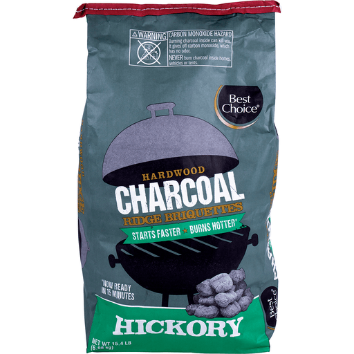 slide 1 of 1, Best Choice Hickory Hardwood Ridge Charcoal Briquettes, 16.6 liter