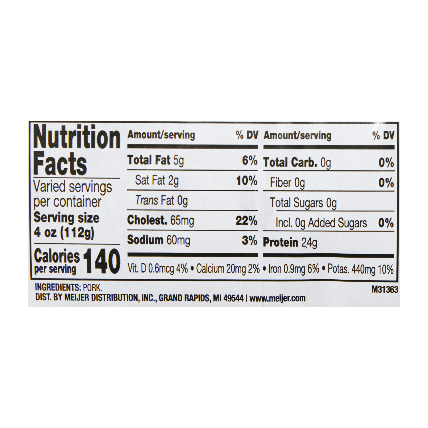 slide 2 of 2, True Goodness Pork Loin Filet, per lb