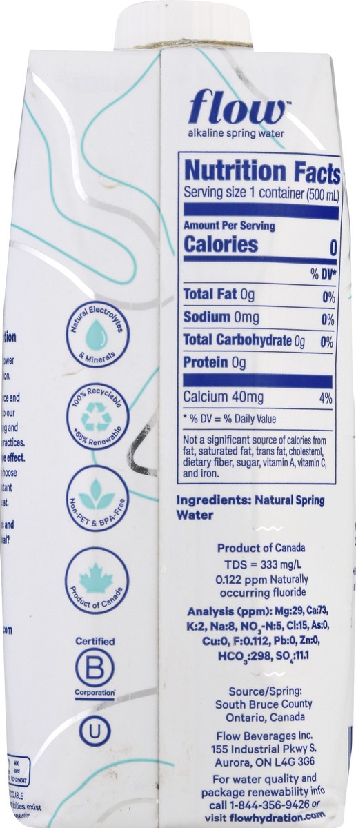 slide 5 of 9, Flow Alkaline Spring Water 500 ml, 16.9 oz