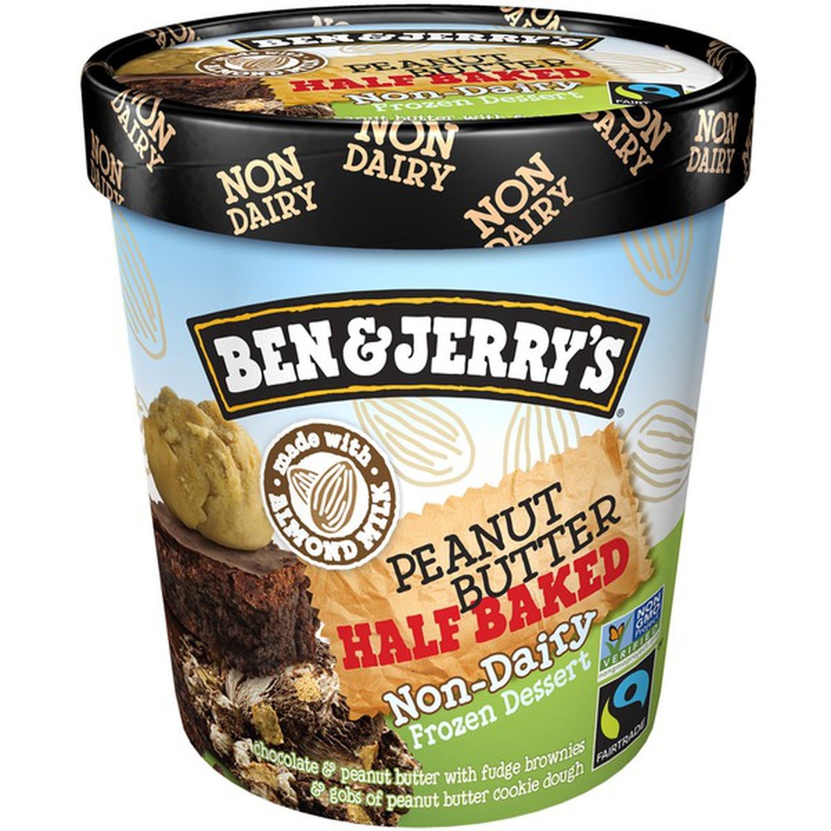 Ben & Jerry's NonDairy Frozen Dessert Peanut Butter Half Baked 16 oz