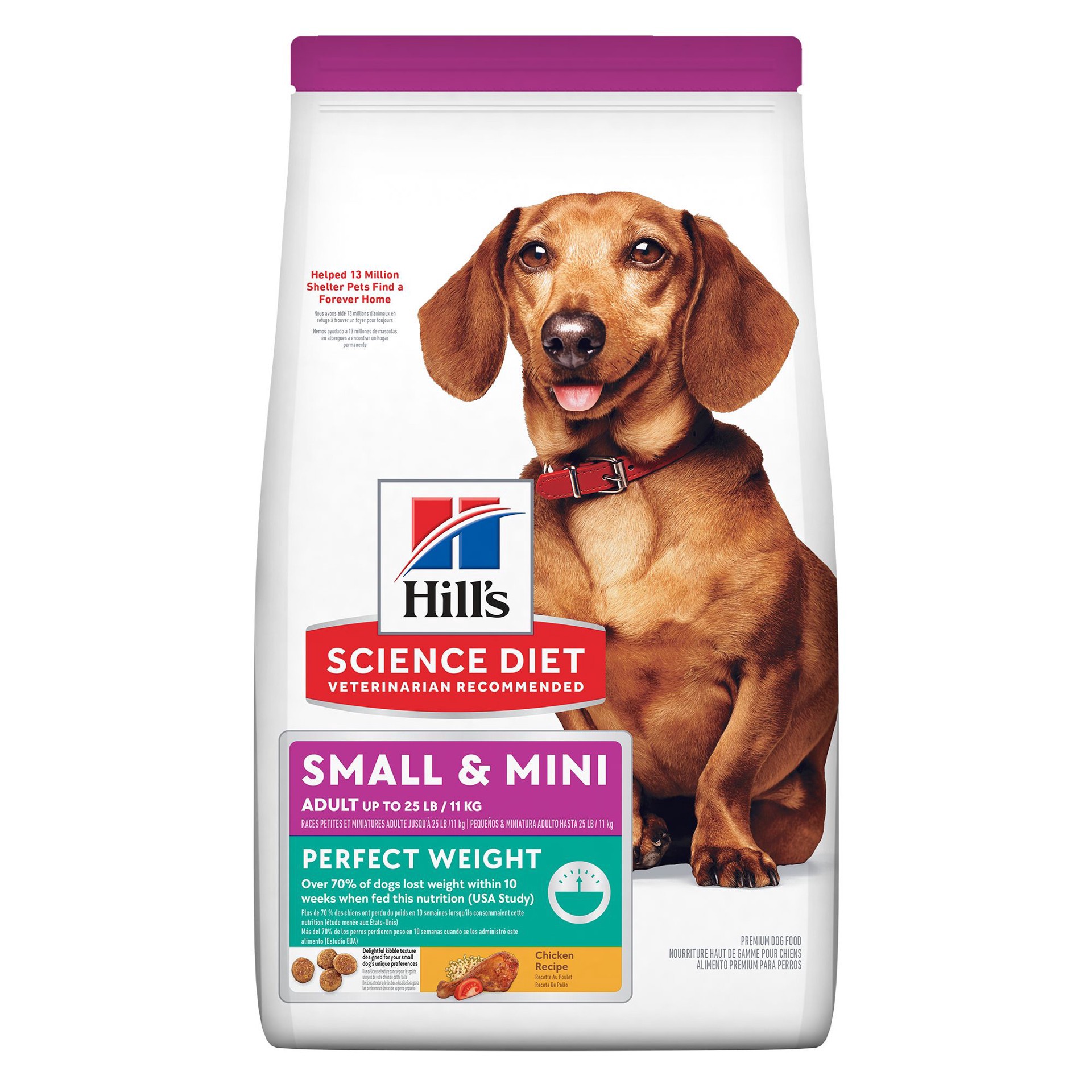 slide 1 of 1, Hill's Science Diet Adult Perfect Weight Small Mini Chicken Recipe Dry Dog Food, 12.5 lbs