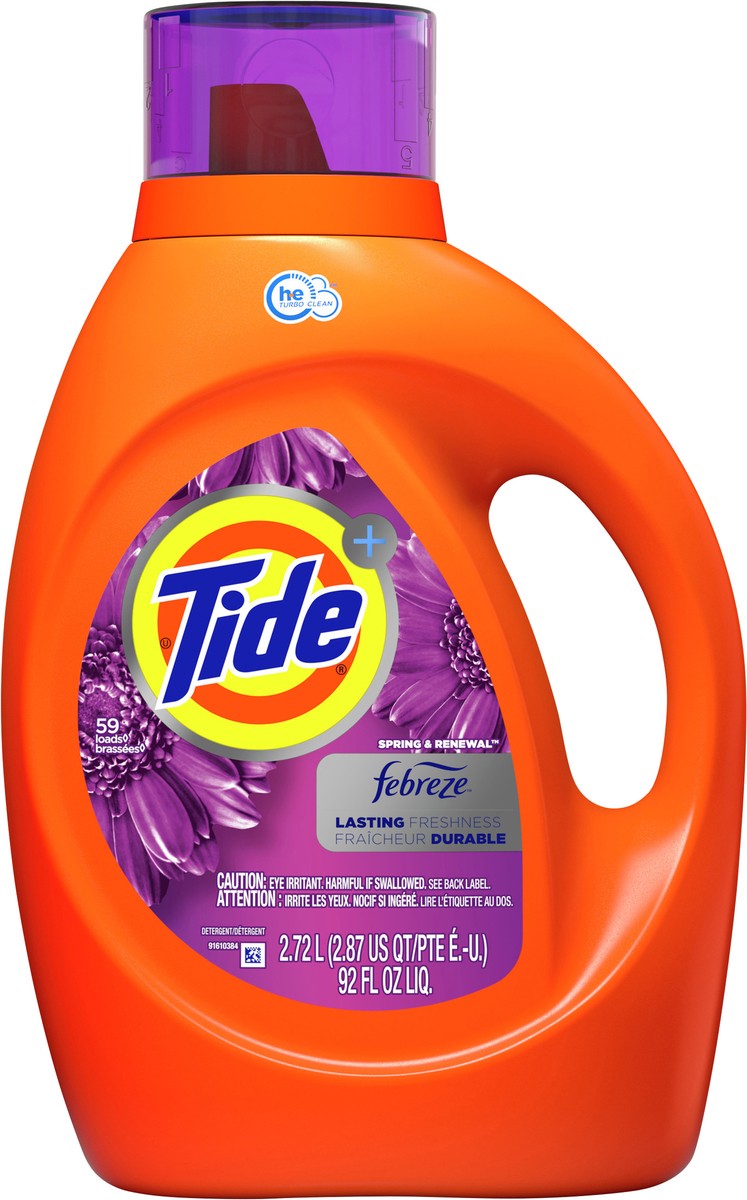 slide 2 of 4, Tide + Spring & Renewal Detergent 2.72 lt, 2.72 L