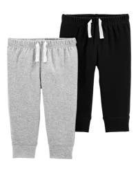 Carter's Carters Baby 2-Pack Cotton Pants Grey/Black 3M