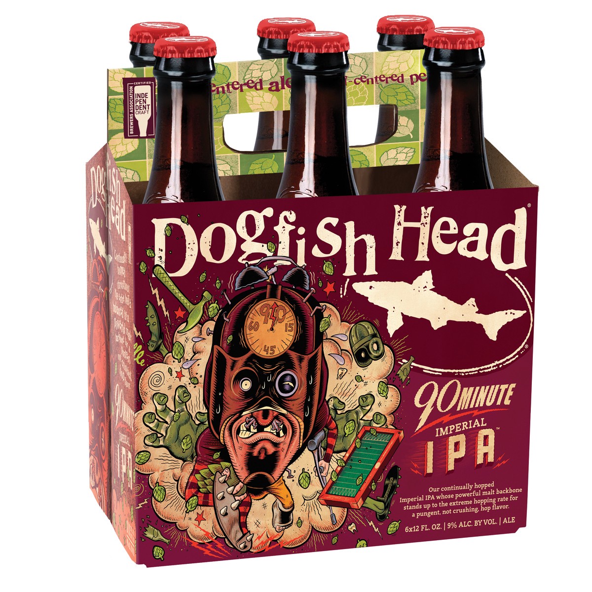 slide 5 of 5, Dogfish Head 90 Minute IPA Beer (12 fl. oz. Bottle, 6pk.), 6 ct; 12 oz