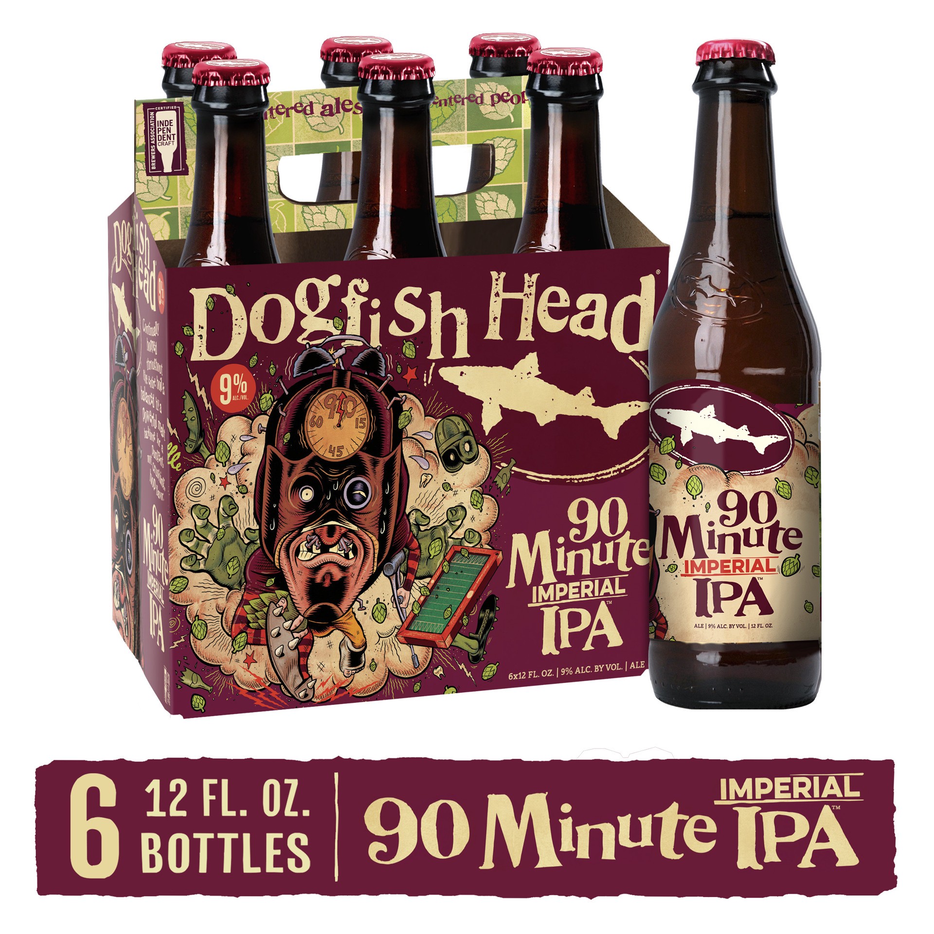 slide 1 of 5, Dogfish Head 90 Minute IPA Beer (12 fl. oz. Bottle, 6pk.), 6 ct; 12 oz