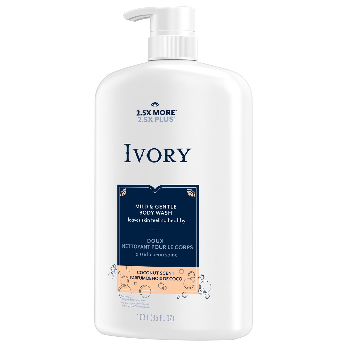 slide 2 of 7, Ivory Gentle Body Wash, Coconut Scent, 35oz, 35 fl oz