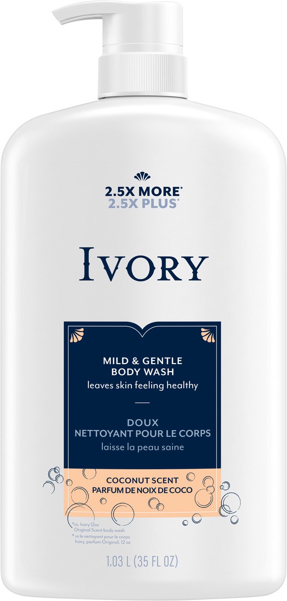 slide 3 of 7, Ivory Gentle Body Wash, Coconut Scent, 35oz, 35 fl oz