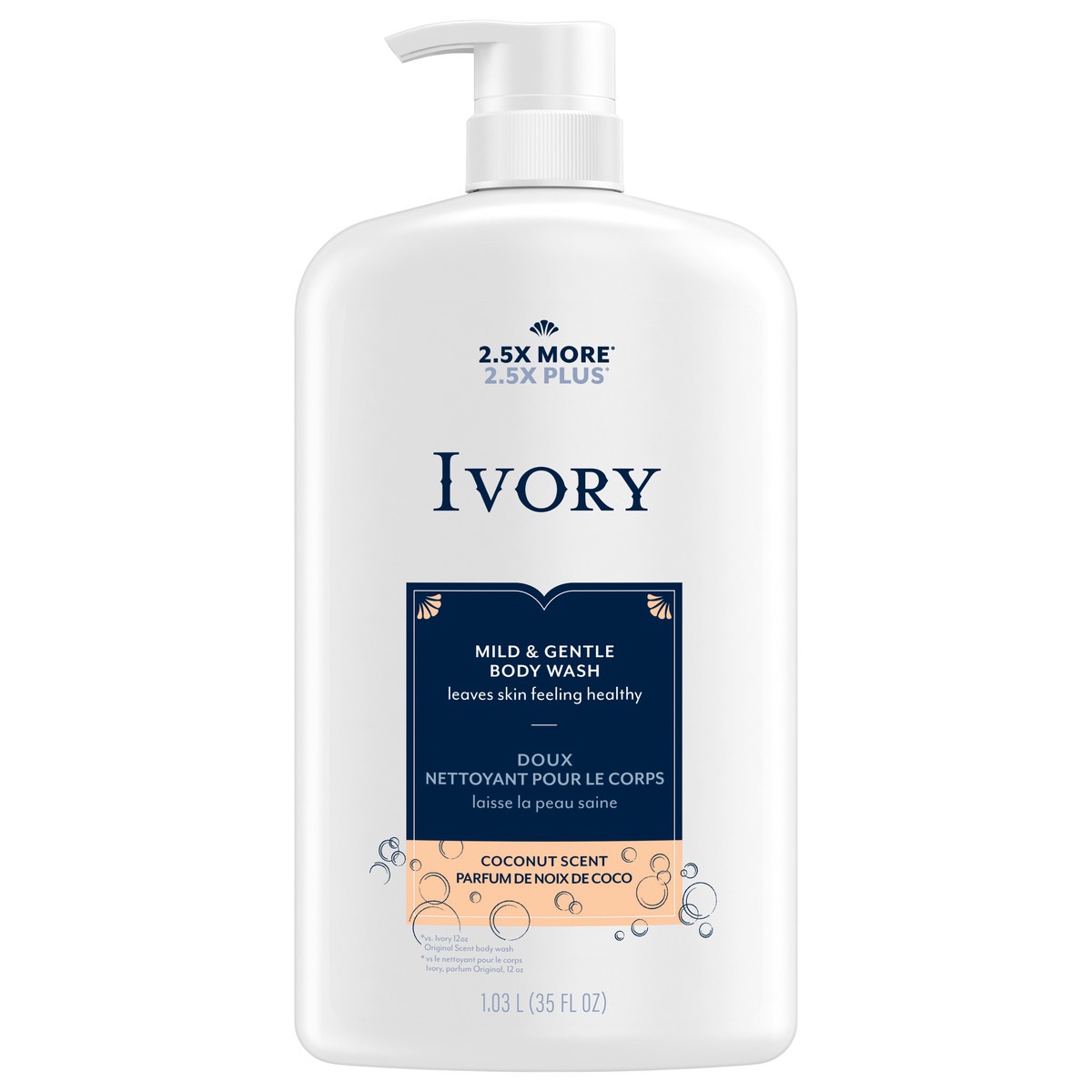 slide 7 of 7, Ivory Gentle Body Wash, Coconut Scent, 35oz, 35 fl oz