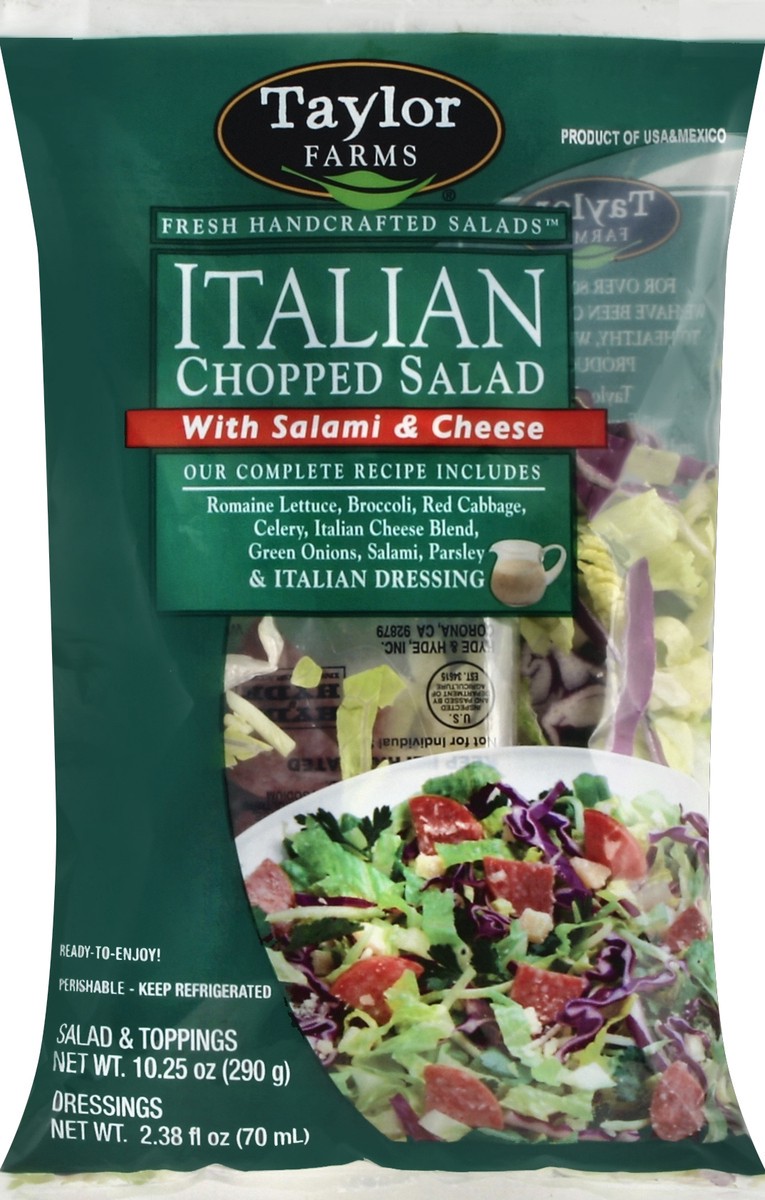 slide 5 of 5, Taylor Farms Italian Chopped Salad With Salami And Cheese, 12.7 oz
