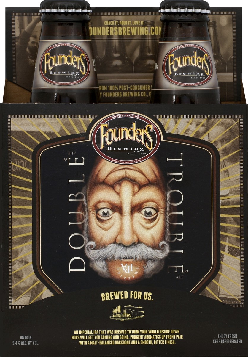 slide 4 of 4, Founders Brewing Co. Beer, Ale, Imperial IPA, Double Trouble, 4 ct