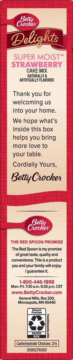 slide 3 of 10, Betty Crocker Super Moist Strawberry Cake Mix, 15.25 oz