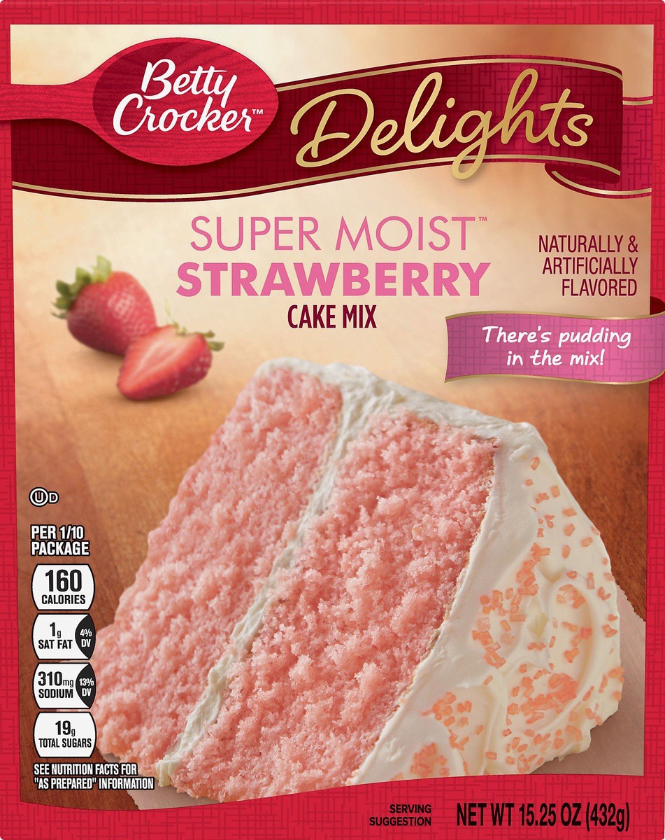 slide 7 of 10, Betty Crocker Super Moist Strawberry Cake Mix, 15.25 oz