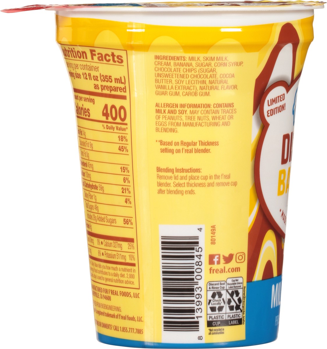 slide 9 of 14, F'real Dipped Banana Milkshake 8 fl oz, 8 fl oz