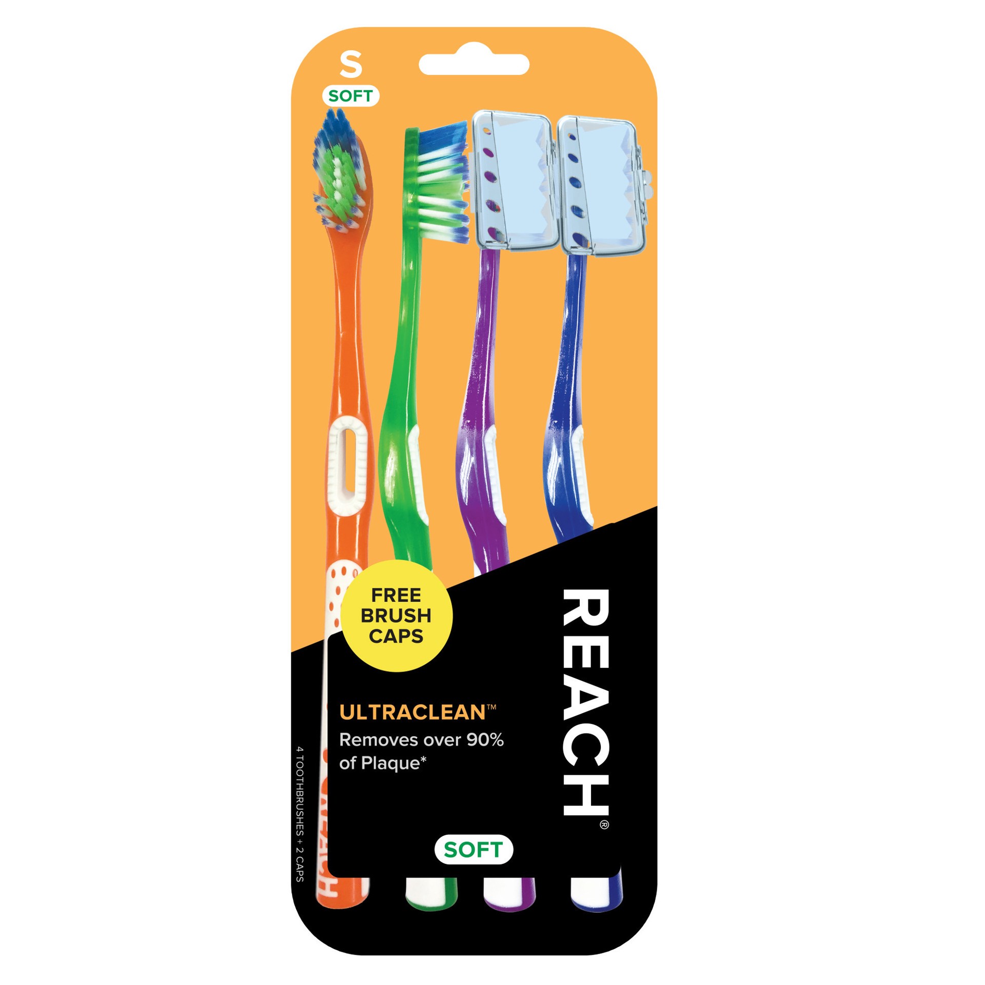 slide 1 of 9, REACH Ultraclean Soft Toothbrushes 4 Each, 4 ct