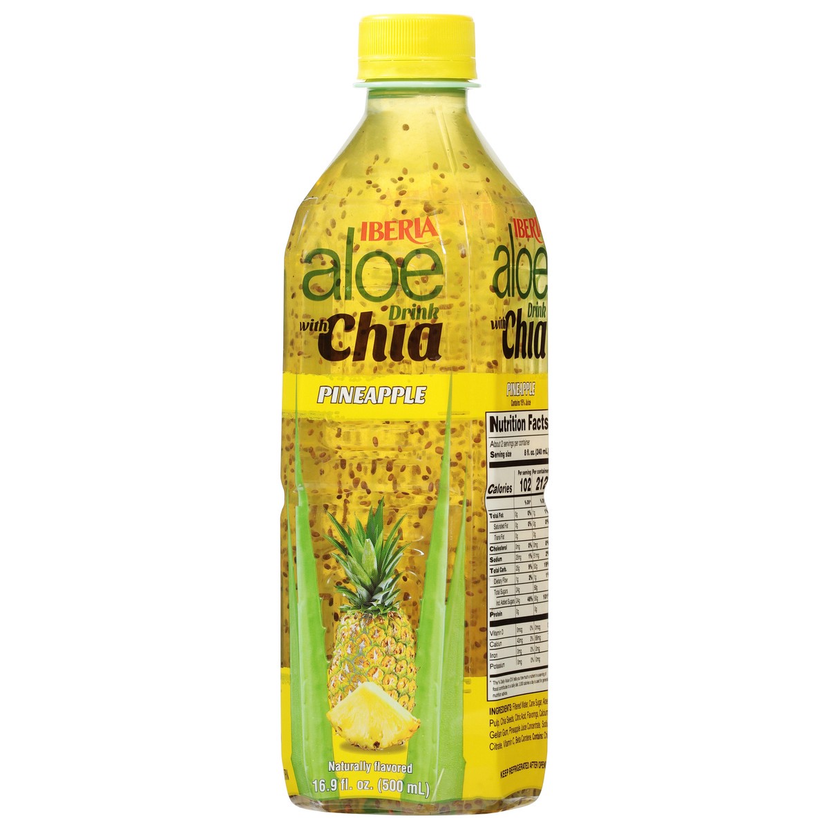 slide 3 of 14, Iberia Aloe Drink, with Chia, Pineapple - 16.9 oz, 16.9 oz