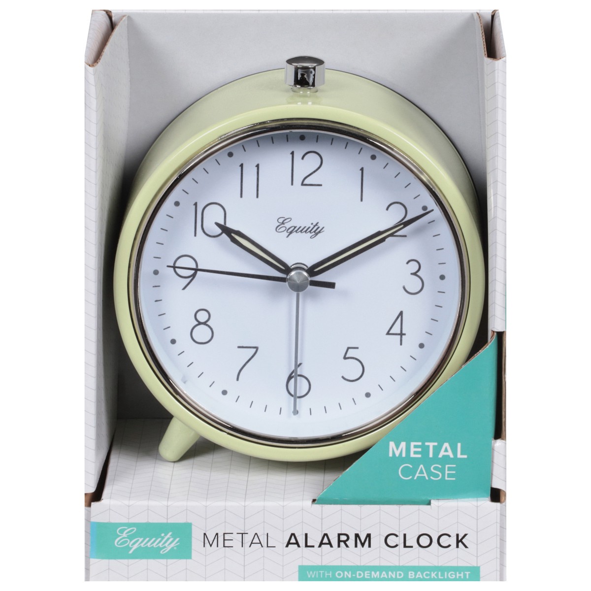 slide 1 of 11, Equity Metal Case Alarm Clock with On-Demand Backlight 1 ea, 1 ct