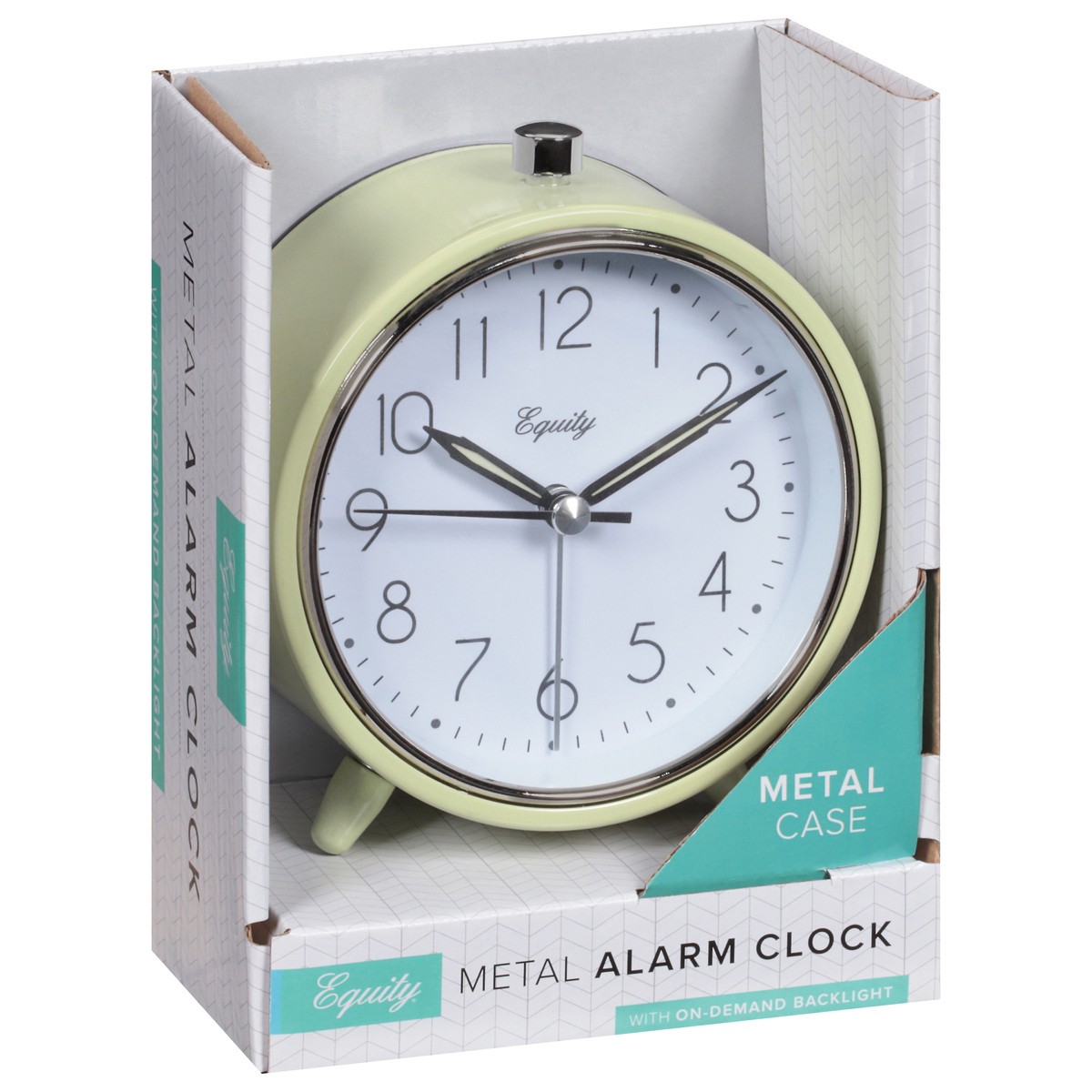 slide 1 of 11, Equity Metal Case Alarm Clock with On-Demand Backlight 1 ea, 1 ct