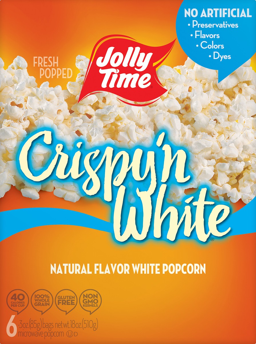 slide 4 of 7, Jolly Time Crispy N White Microwave Popcorn, 21 oz