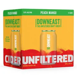 Downeast Unfiltered Peach Mango Craft Cider - 9 x 12 fl oz Cans