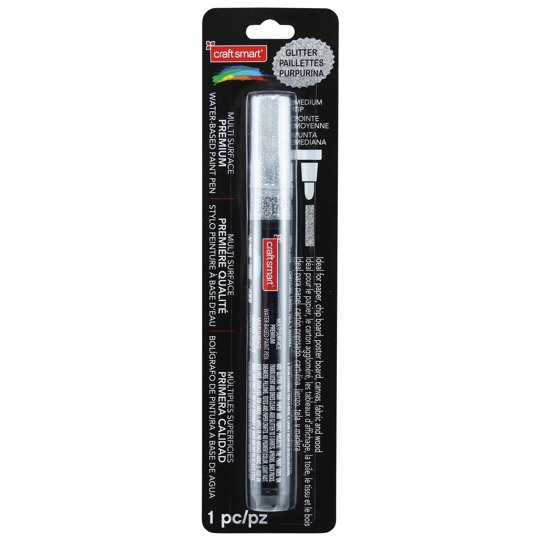 slide 4 of 4, Glitter Medium Tip Multi-Surface Premium Paint Pen By Craft Smart, 1 ct