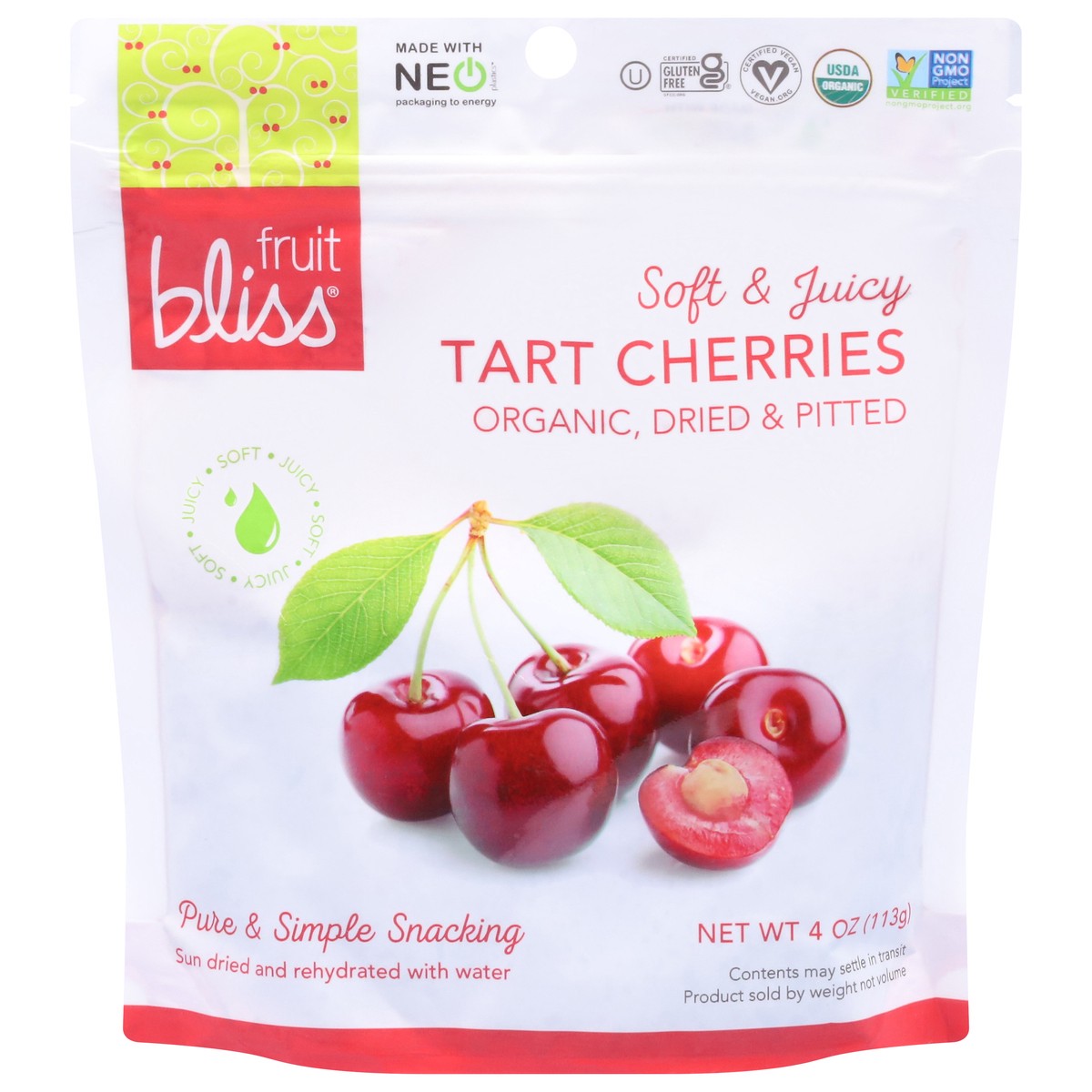 slide 1 of 9, Fruit Bliss Dried & Pitted Organic Tart Cherries 4 oz, 4 oz