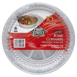 First Street 6.5In Round Container W/Dome Lid
