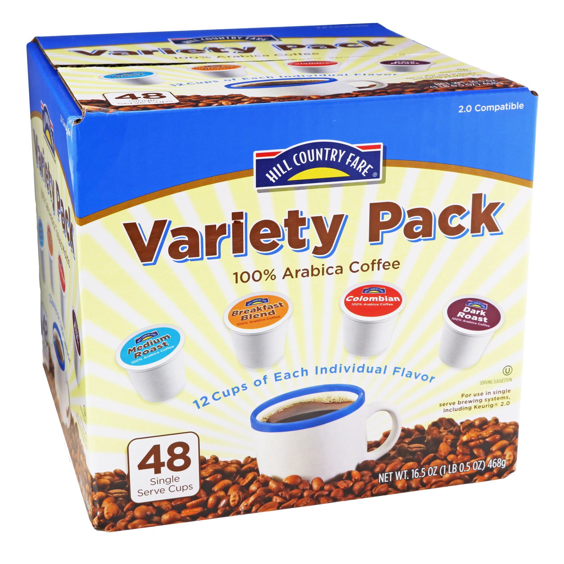 slide 1 of 1, Hill Country Fare Single Serve Variety Pack - 48 ct, 48 ct