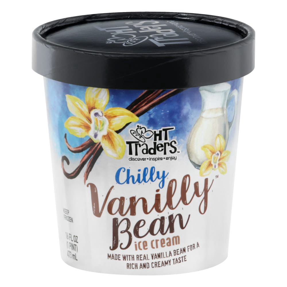 slide 1 of 1, Harris Teeter Traders Chilly Vanilly Bean Premium Ice Cream, 16 oz