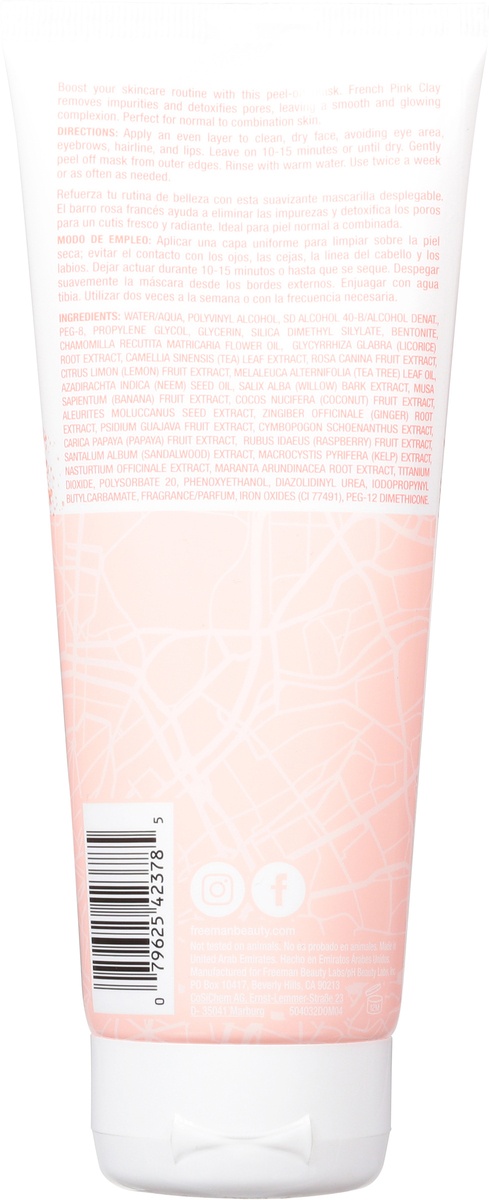 slide 9 of 10, Freeman French Pink Clay Pore Clearing Peel-Off Mask, 6 oz