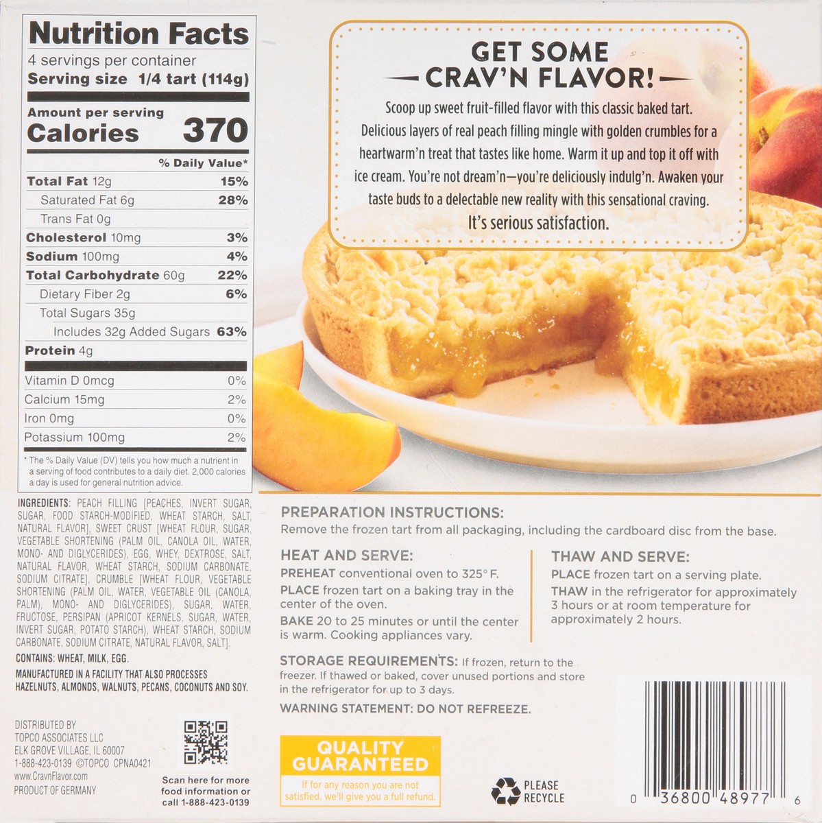 slide 12 of 15, Crav'n Flavor Cravn Peach Crumb Tart, 16 oz