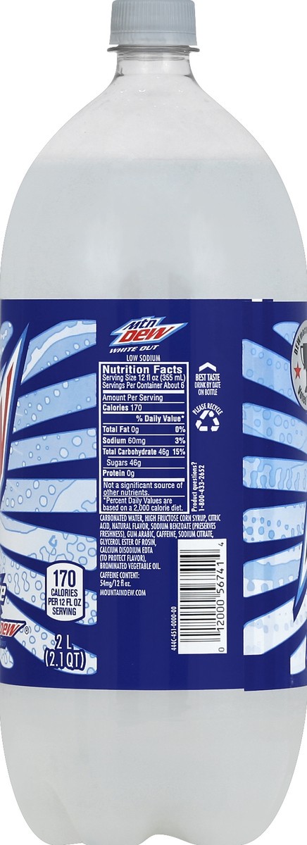 slide 9 of 9, Mountain Dew White Out Soda - 2 liter, 2 liter
