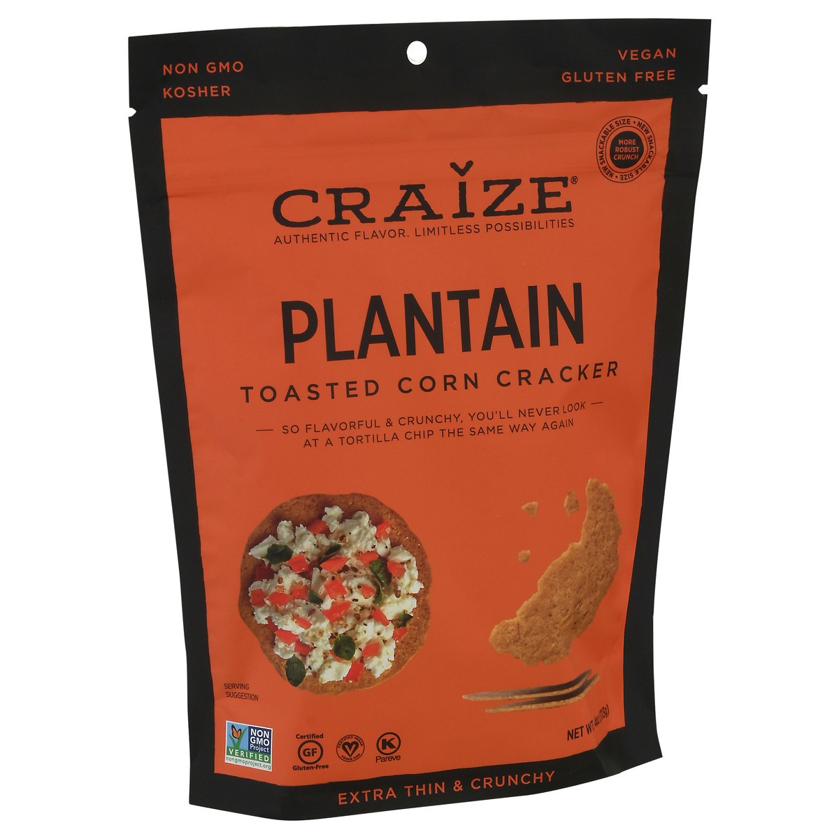 slide 2 of 9, Craize Craiz Crackers Corn Plantain, 1 ct