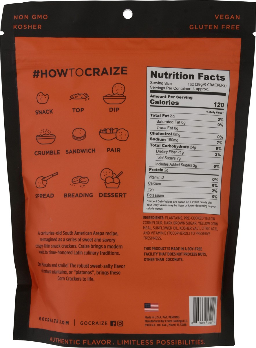 slide 5 of 9, Craize Craiz Crackers Corn Plantain, 1 ct