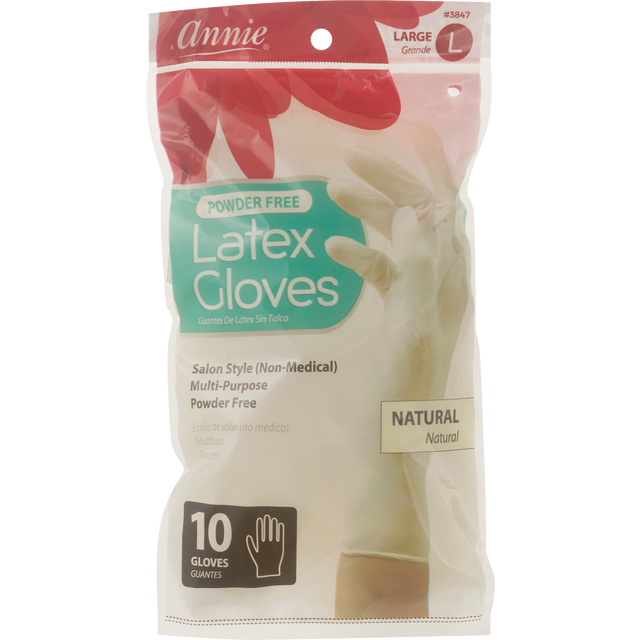 slide 1 of 1, ANNIE'S HOMEGROWN Annie Latex Gloves Powder Free Large Natural #3847, 1 ct