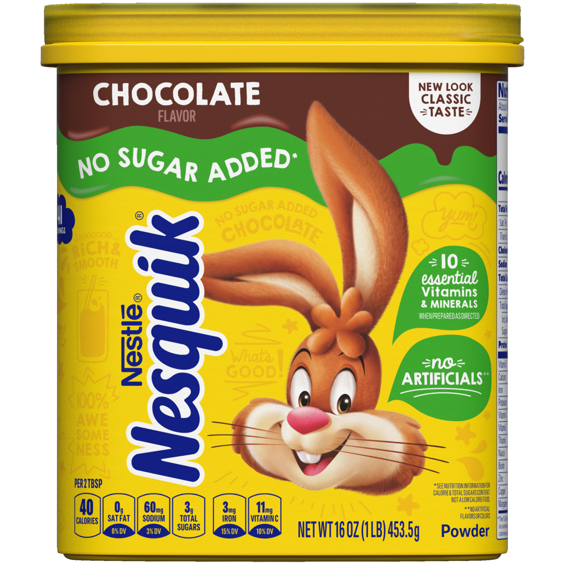 slide 1 of 7, NESQUIK No Sugar Added Chocolate Flavor Powder - 16 oz, 16 oz